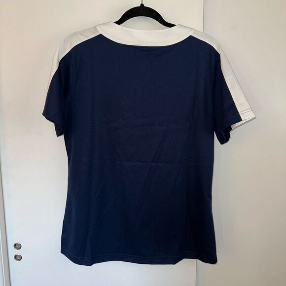 Nike Women’s Softball Training Shirt Navy White Full Button Down Medium NWT - Picture 5 of 9